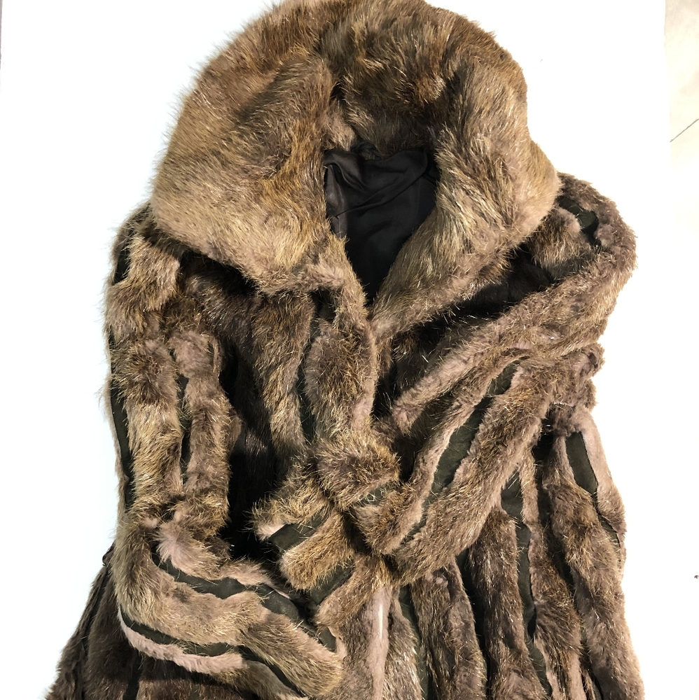 Vintage 1970s Suede and Fur Olive Green Coat